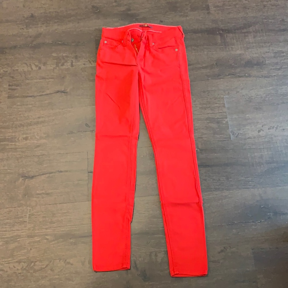 7 for all mainkind red pants size 24